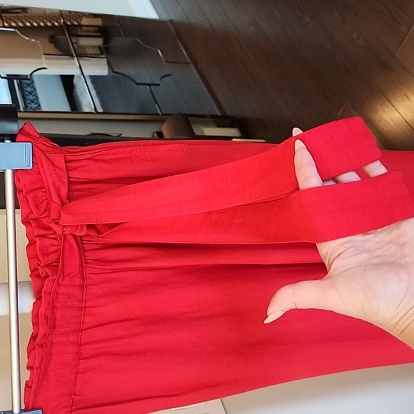 Anthropologie Moon River Cropped Paper Bag Waist Bow Pants Red Size S - Picture 7 of 12